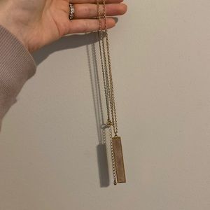 Double sided rose quartz and smoky gray quartz necklace with rose gold metal